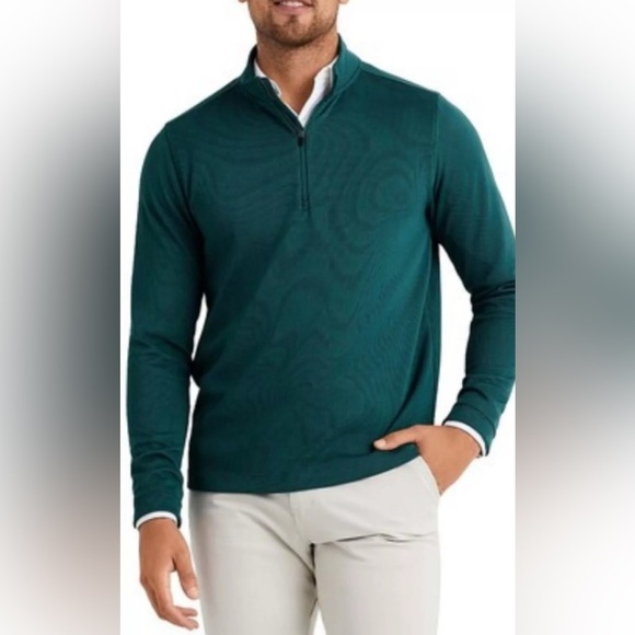Rhône Green 1/4 Zip Commuter Knit Pullover M - Picture 2 of 6